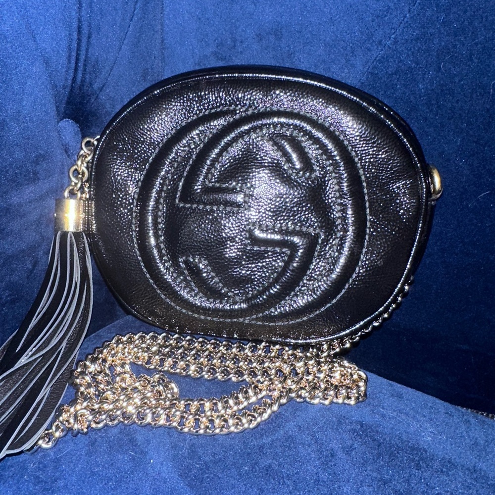 Gucci Soho Black Patent Leather Chain Crossbody Bag